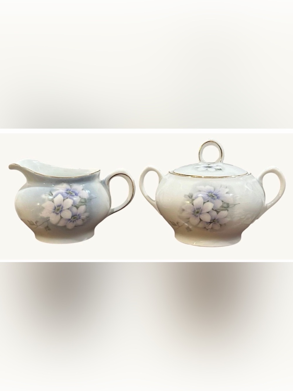 Z.S. & Co. Bavaria Creamer and Sugar Set Porcelain Hand Painted Vintage